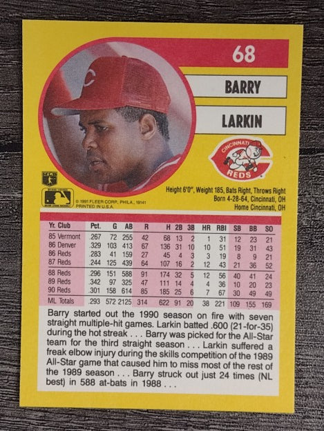 1991 Fleer #68 Barry Larkin