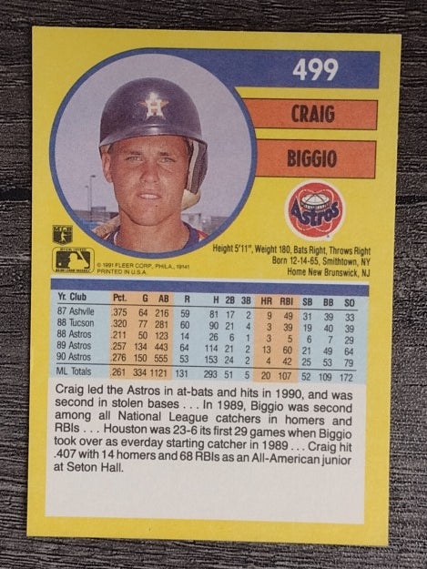 1991 Fleer #499 Craig Biggio