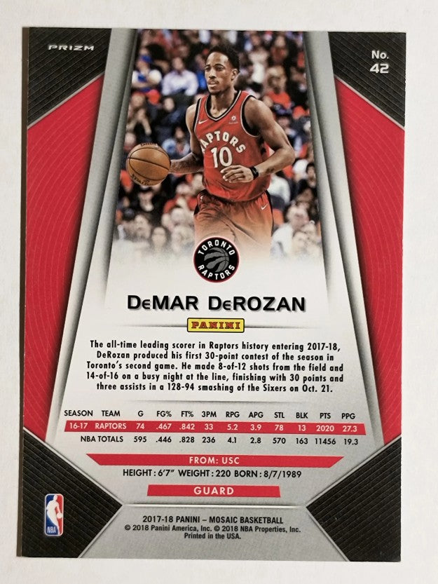2017-18 Panini Prizm Mosaic Green #42 DeMar DeRozan