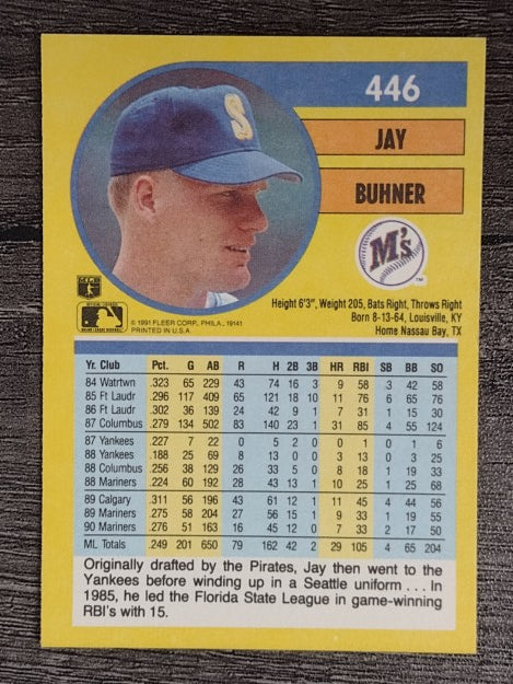 1991 Fleer #446 Jay Buhner
