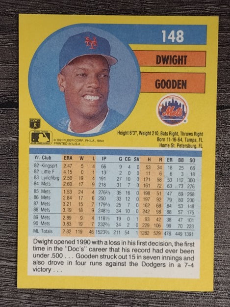 1991 Fleer #148 Dwight Gooden