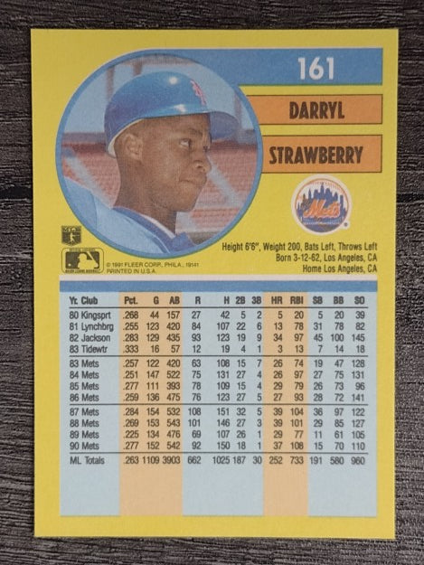 1991 Fleer #161 Darryl Strawberry
