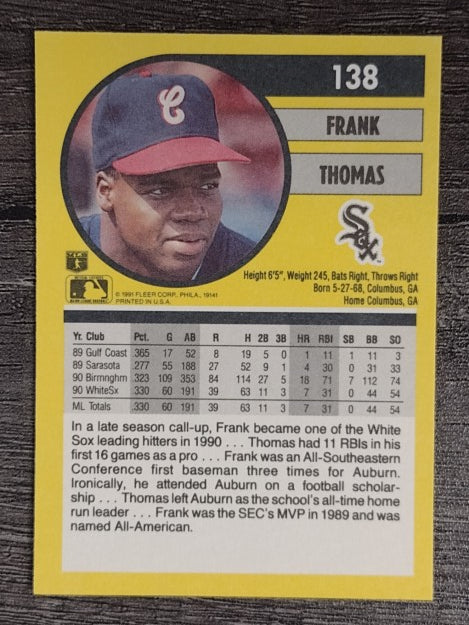 1991 Fleer #138 Frank Thomas