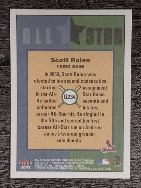 2003 Fleer Tradition Update #234 Scott Rolen AS