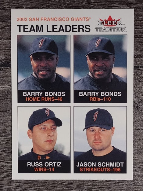 2003 Fleer Tradition #25 Barry Bonds/Russ Ortiz/Jason Schmidt TL