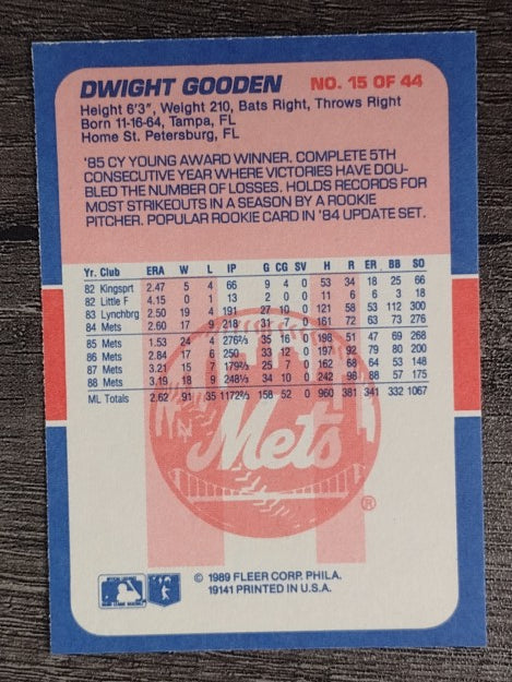 1989 Fleer Exciting Stars #15 Dwight Gooden