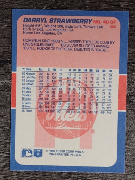 1989 Fleer Exciting Stars #40 Darryl Strawberry
