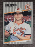 1989 Fleer #616E Bill Ripken DP/Black box covering/bat knob (NM)