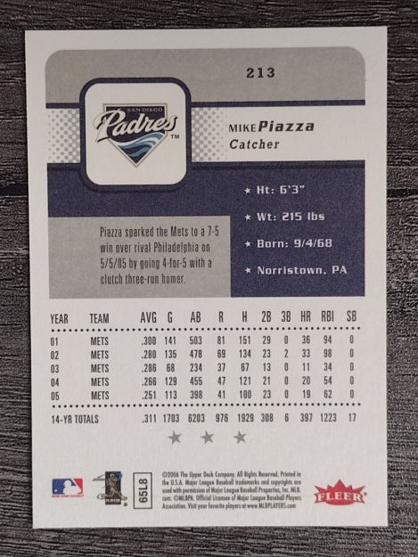 2006 Fleer #213 Mike Piazza