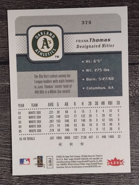 2006 Fleer #375 Frank Thomas