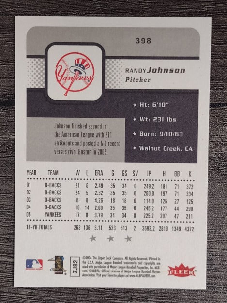 2006 Fleer #398 Randy Johnson
