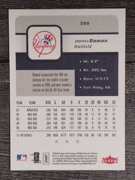 2006 Fleer #300 Johnny Damon