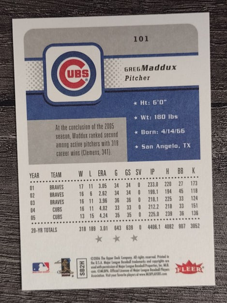 2006 Fleer #101 Greg Maddux