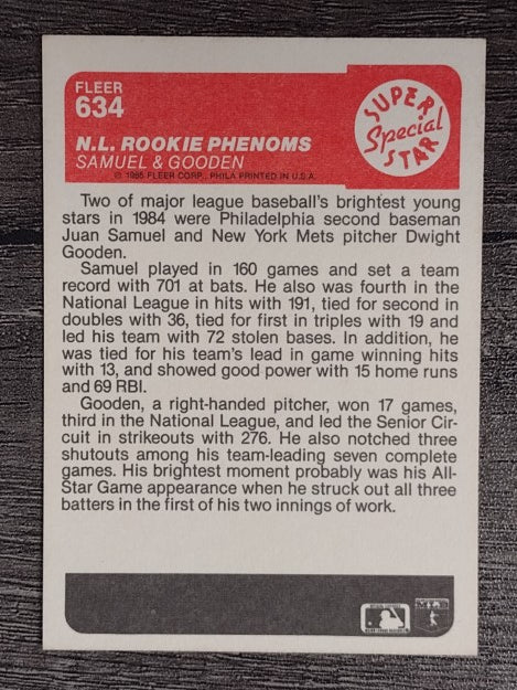 1985 Fleer #634 Dwight Gooden/Juan Samuel