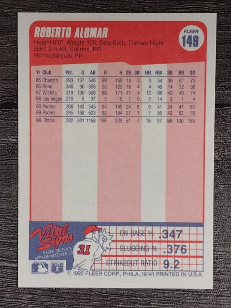 1990 Fleer #149 Roberto Alomar