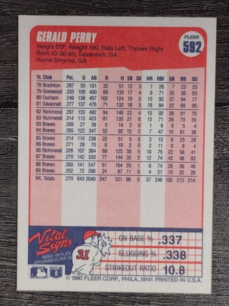 1990 Fleer #592 Gerald Perry