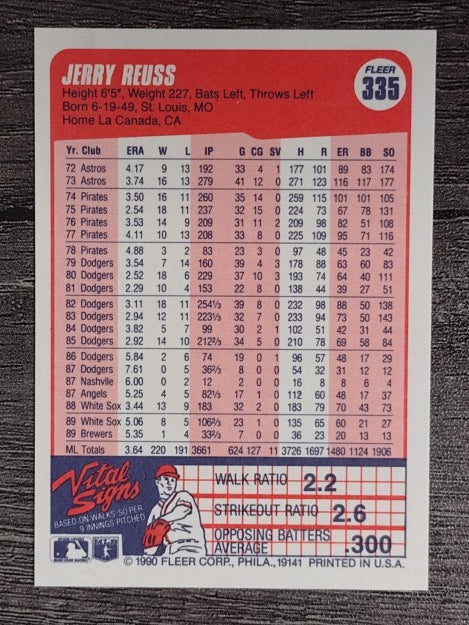 1990 Fleer #335 Jerry Reuss
