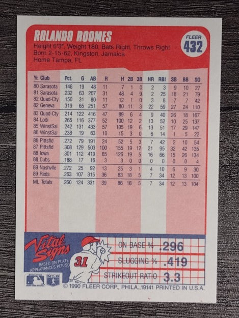 1990 Fleer #432 Rolando Roomes
