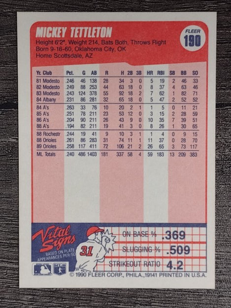 1990 Fleer #190 Mickey Tettleton