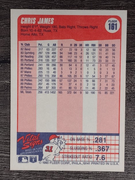 1990 Fleer #161 Chris James