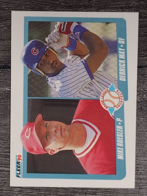 1990 Fleer #645 Mike Roesler RC/Derrick May RC