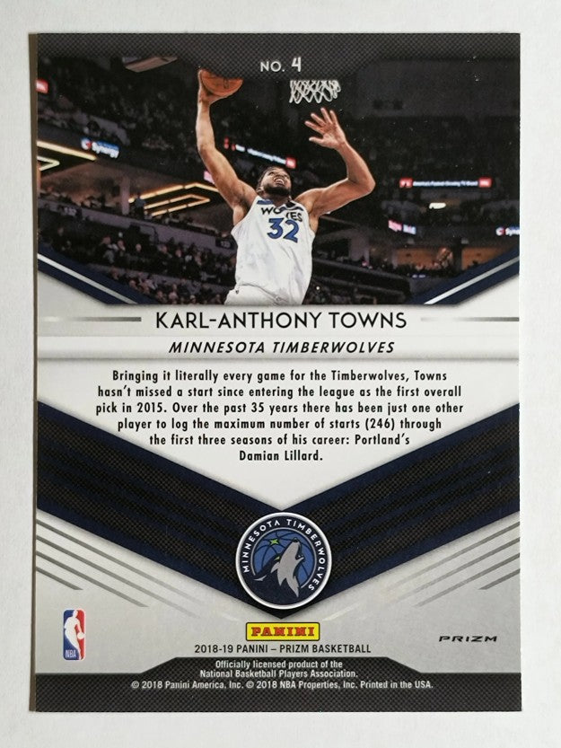 2018-19 Panini Prizm Go Hard or Go Home Prizms Fast Break #4 Karl-Anthony Towns