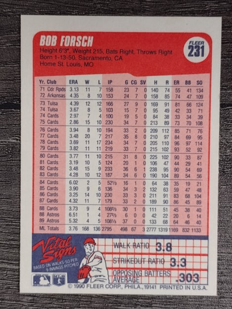 1990 Fleer #231 Bob Forsch