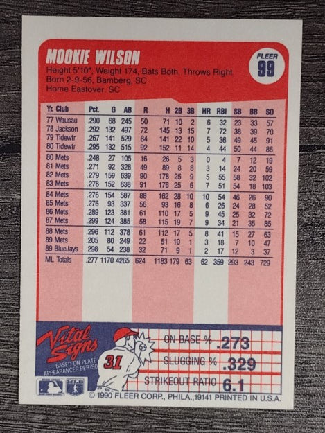 1990 Fleer #99 Mookie Wilson