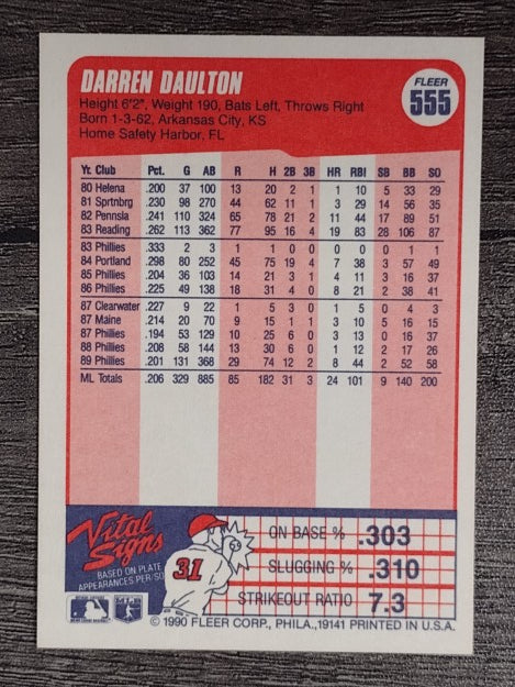 1990 Fleer #555 Darren Daulton