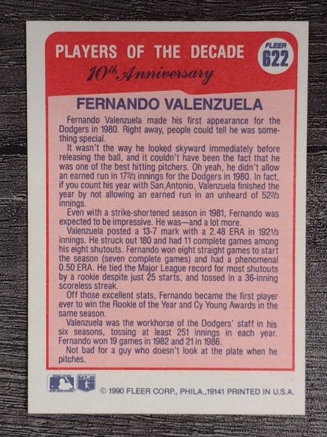 1990 Fleer #622 Fern.Valenzuela '81