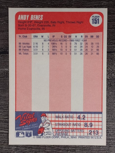 1990 Fleer #151 Andy Benes