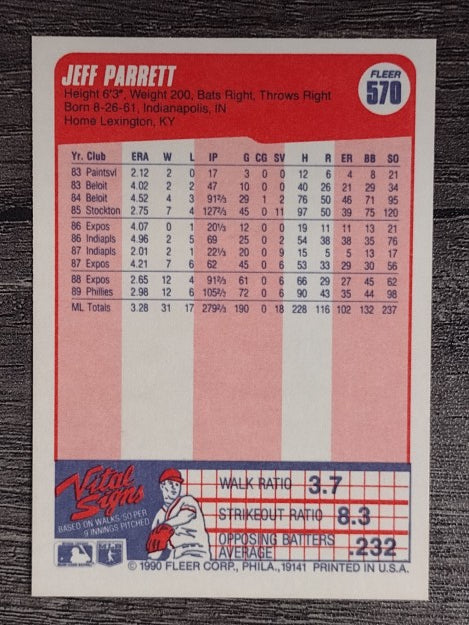 1990 Fleer #570 Jeff Parrett