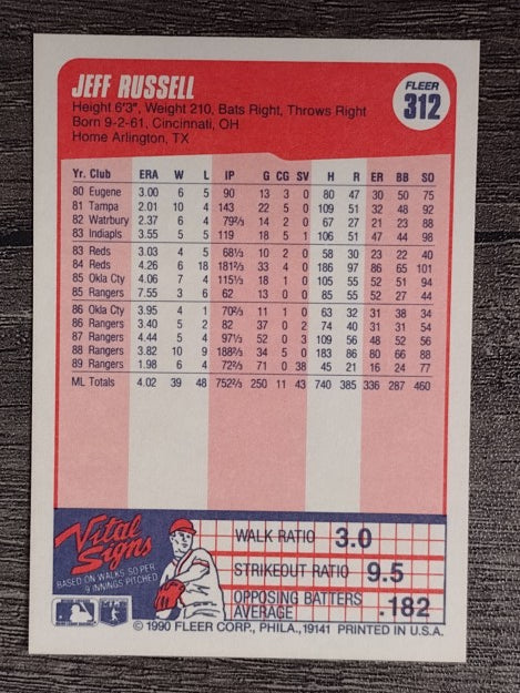 1990 Fleer #312 Jeff Russell