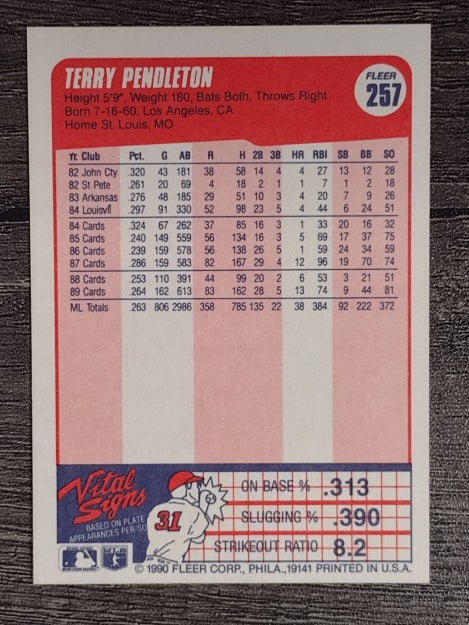 1990 Fleer #257 Terry Pendleton
