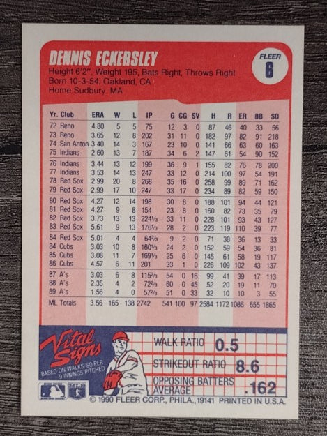 1990 Fleer #6 Dennis Eckersley