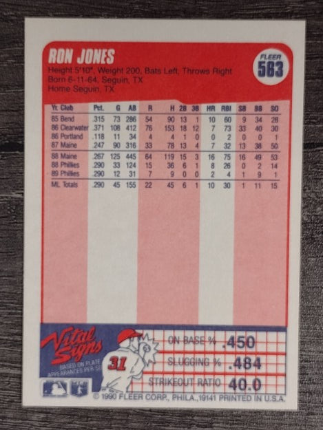 1990 Fleer #563 Ron Jones
