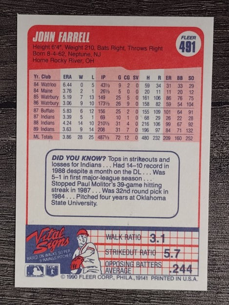 1990 Fleer #491 John Farrell