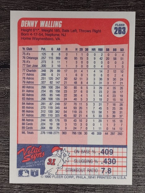 1990 Fleer #263 Denny Walling