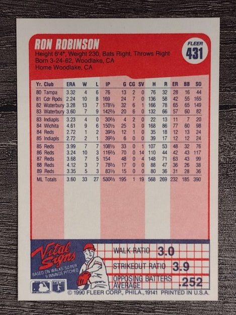 1990 Fleer #431 Ron Robinson