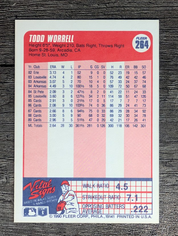 1990 Fleer #264 Todd Worrell