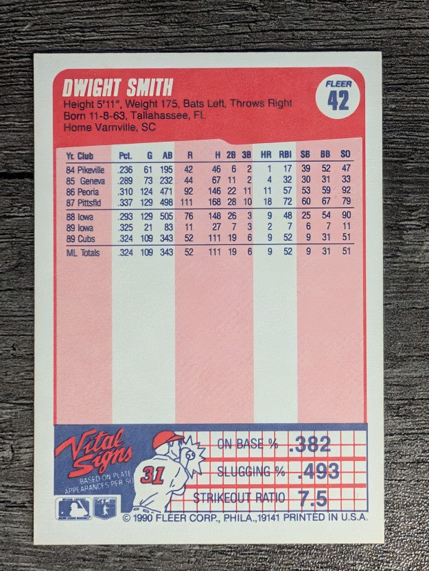1990 Fleer #42 Dwight Smith