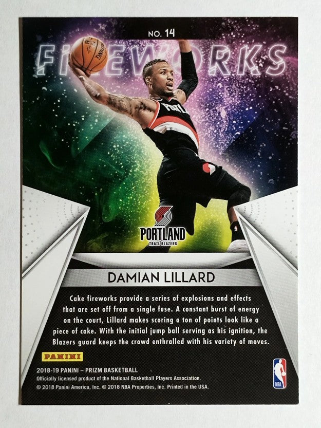2018-19 Panini Prizm Fireworks #14 Damian Lillard