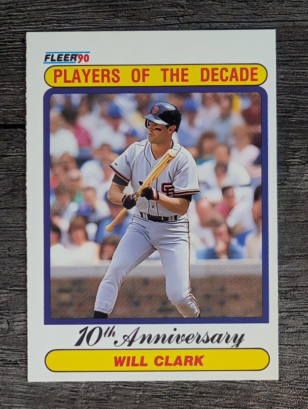 1990 Fleer #630A Will Clark '89 ERR/32 total bases on card back