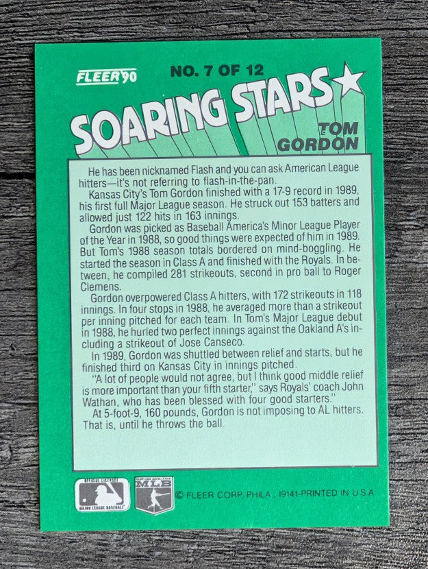 1990 Fleer Soaring Stars #7 Tom Gordon