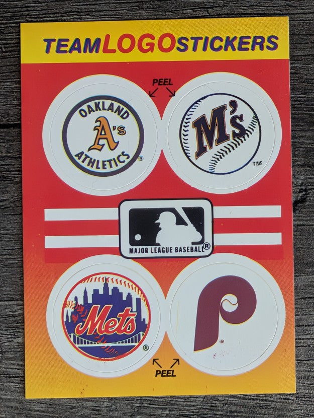 1991 Fleer Team Stickers #56 Athletics/Mariners/Mets/Phillies/Large logos
