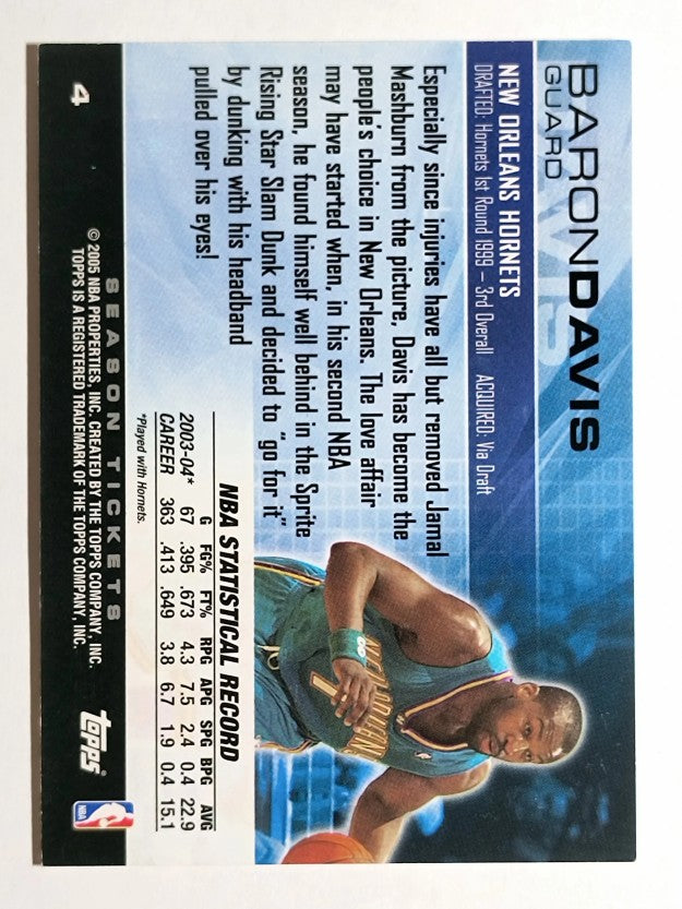 2004-05 Topps Luxury Box Season Tickets #4 Baron Davis