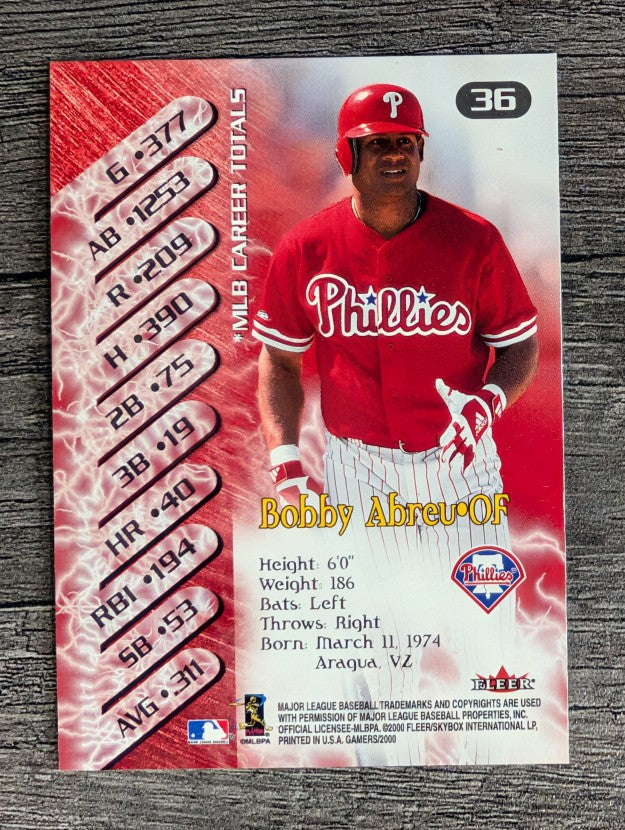 2000 Fleer Gamers #36 Bobby Abreu