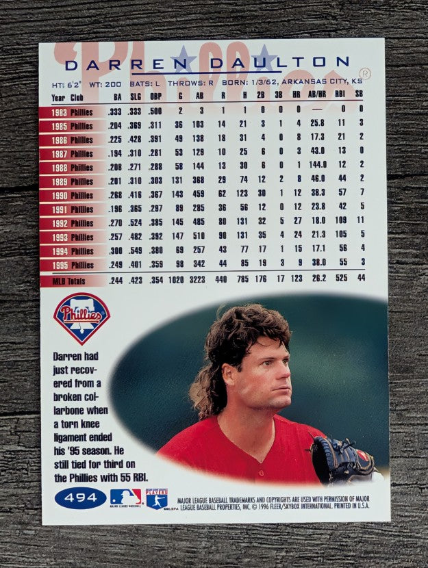 1996 Fleer Tiffany #494 Darren Daulton