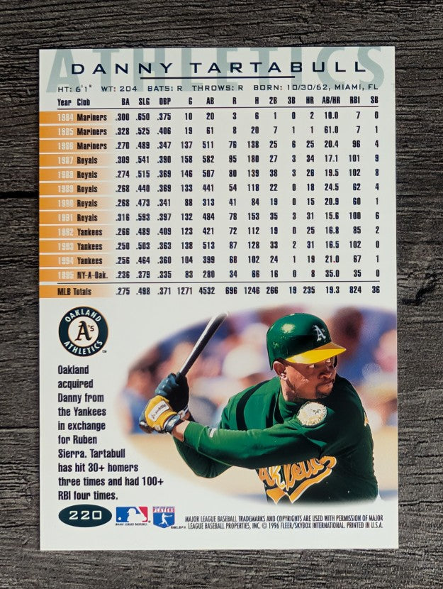 1996 Fleer Tiffany #220 Danny Tartabull