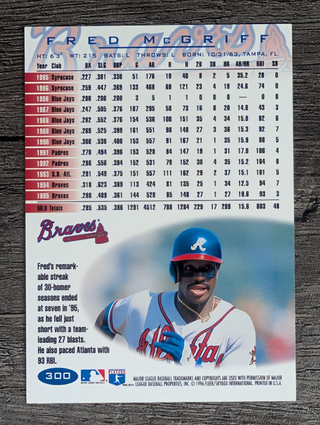 1996 Fleer Tiffany #300 Fred McGriff